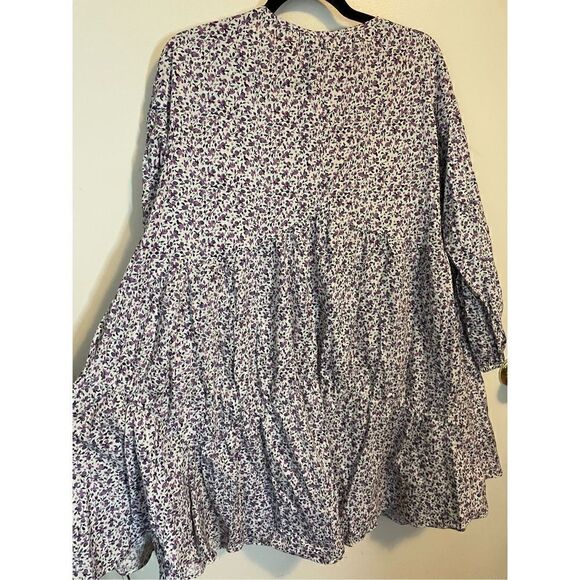 🔴 Q2 cottage core purple floral babydoll dress size s - Picture 12 of 13